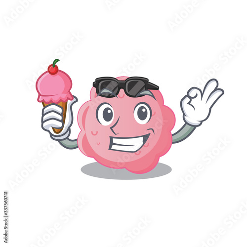 Cartoon design concept of anaplasma phagocytophilum having an ice cream