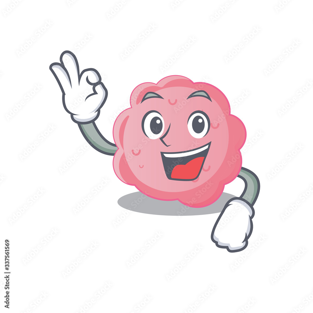 Anaplasma phagocytophilum mascot design style with an Okay gesture finger Anaplasma phagocytophilum mascot design style with an Okay gesture finger