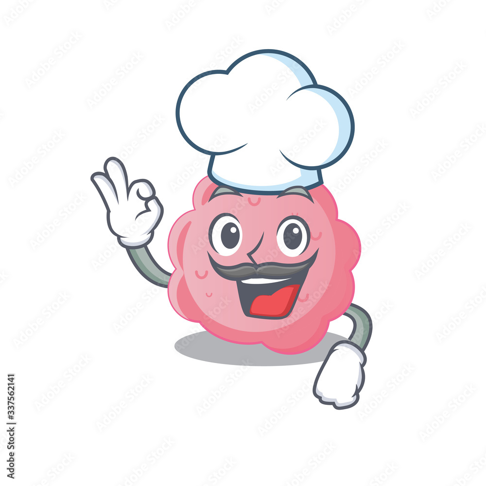Anaplasma phagocytophilum chef cartoon design style wearing white hat Anaplasma phagocytophilum chef cartoon design style wearing white hat