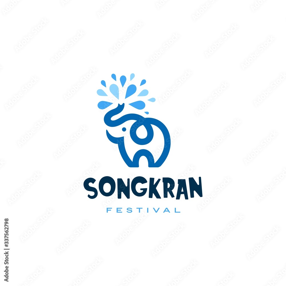 elephant water songkran festival logo vector illustration elephant water songkran festival logo vector illustration