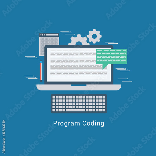 Programming - Coding Flat Concept