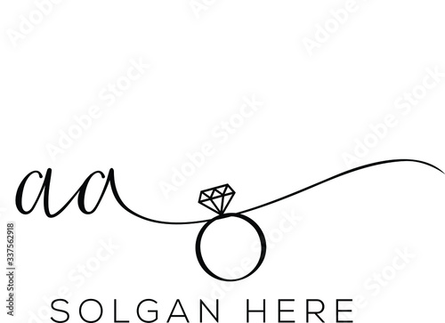 aa Initial romantic monogram logo template