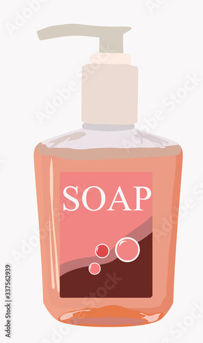 liquid soap with a dispenser on a white background