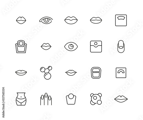 Premium set of beauty line icons.