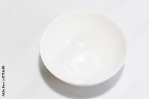 White bowl on white background.