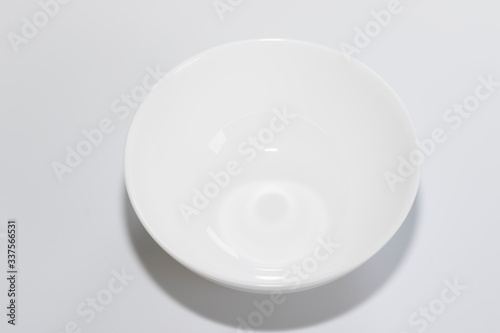 White bowl on white background.