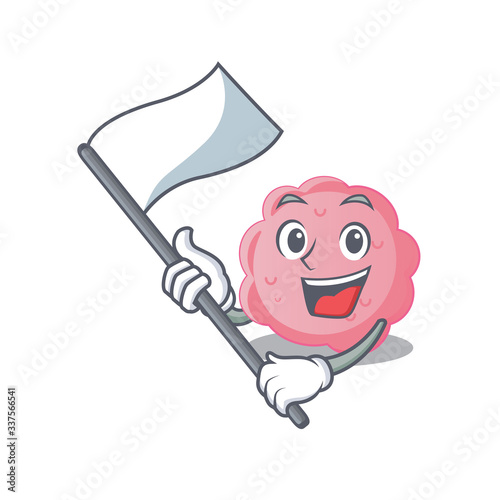 A nationalistic anaplasma phagocytophilum mascot character design with flag photo