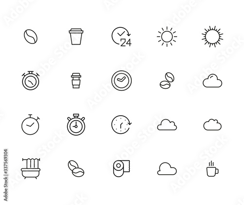 Icon set of morning.
