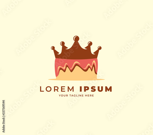 king cake design logo vector