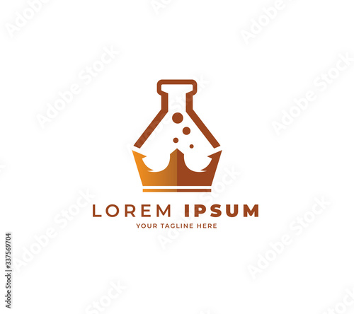 royal lab design logo vector. science logo design template