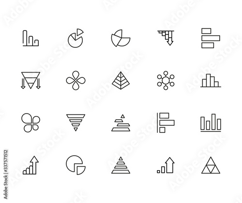 Icon set of chart.