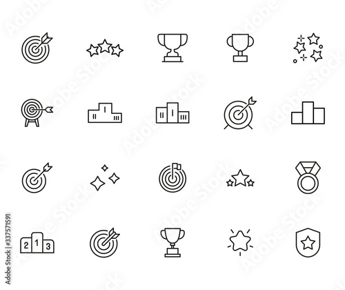 Big set of competitions line icons.