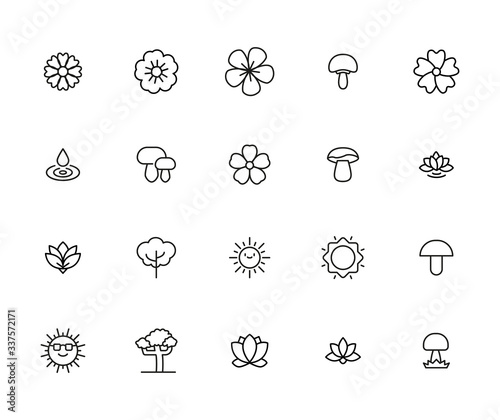 spring line icons set.