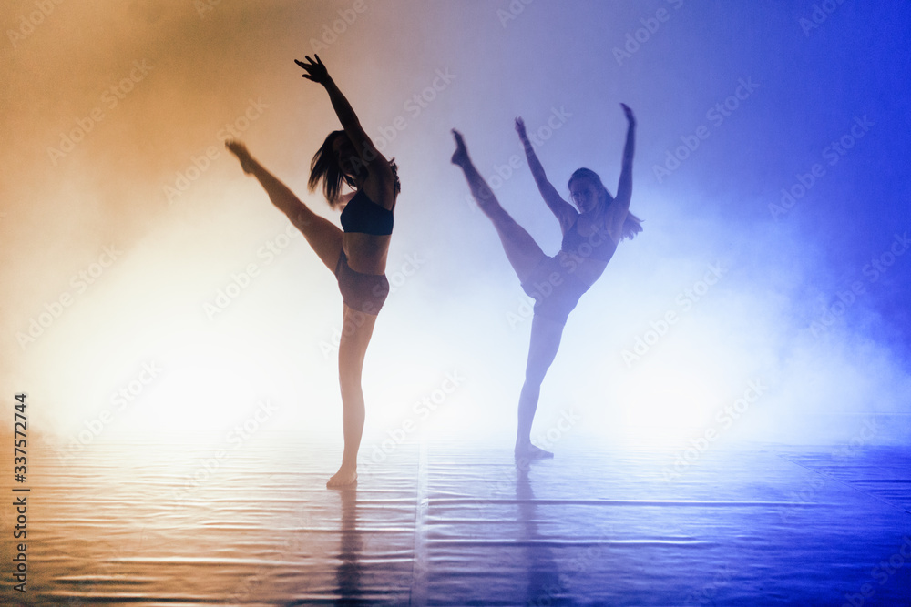 Dancers training modern ballet