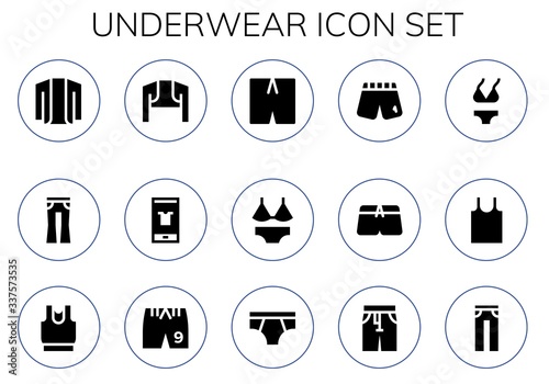 Modern Simple Set of underwear Vector filled Icons
