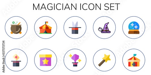 Modern Simple Set of magician Vector flat Icons