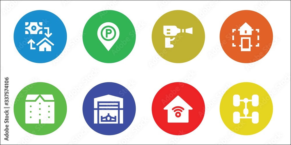 garage icon set garage icon set