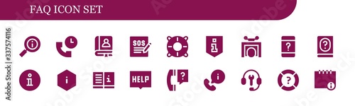 Modern Simple Set of faq Vector filled Icons