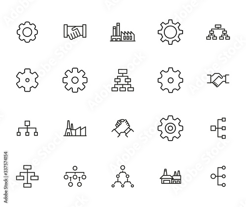 industry line icons set.