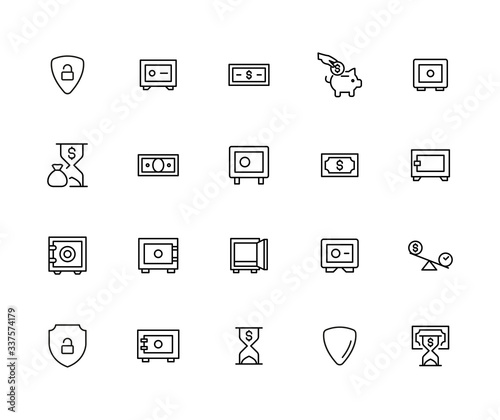 Simple set of insurance icons in trendy line style.
