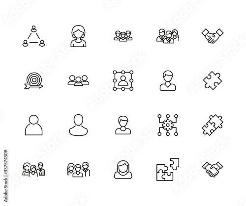 Simple set of leadership icons in trendy line style.