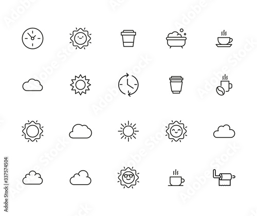 Icon set of morning.