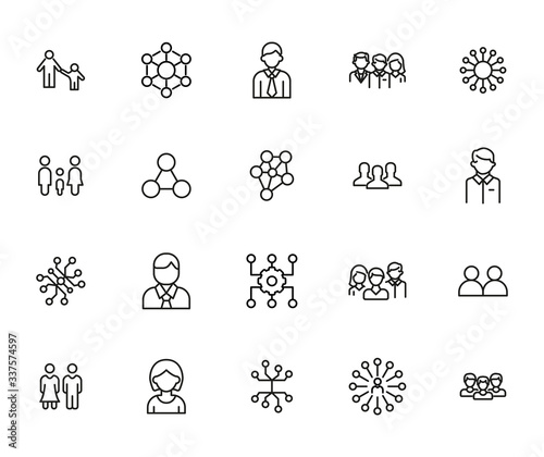 networking line icons set.