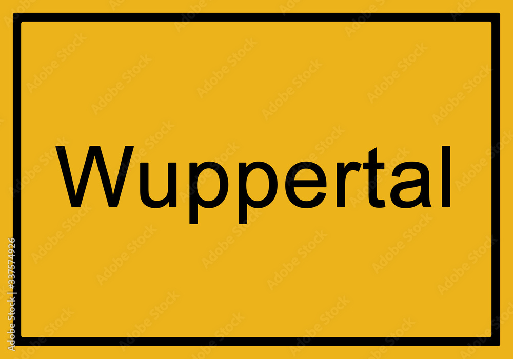 Typical german yellow city sign Wuppertal Typical german yellow city sign Wuppertal
