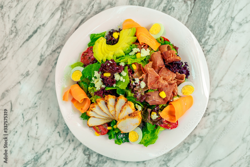 salad with avocado, chicken breast and vegetables salad with avocado, chicken breast and vegetables