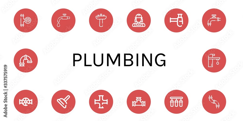 plumbing icon set plumbing icon set