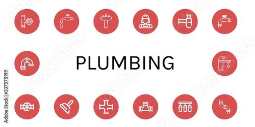 plumbing icon set