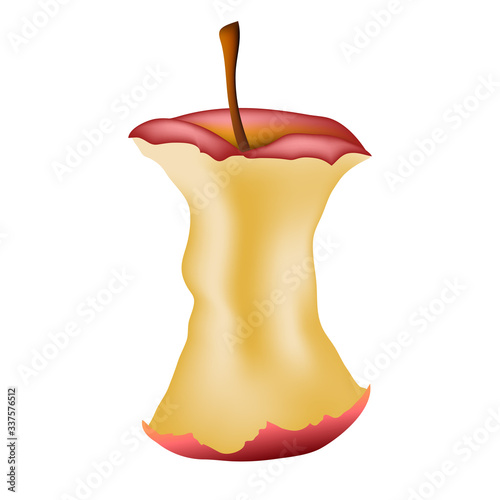 apple core mostly eaten in color