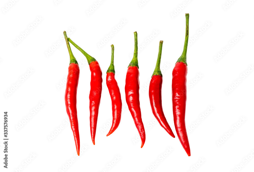 red chili isolated include clipping path on white background.stack photo