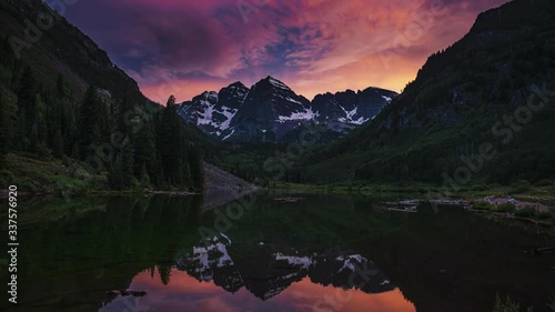 Maroon Bells Aspen Colorado Clouds Sunset Timelapse