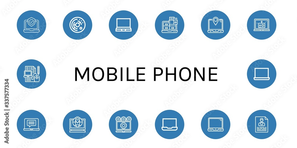 Set of mobile phone icons