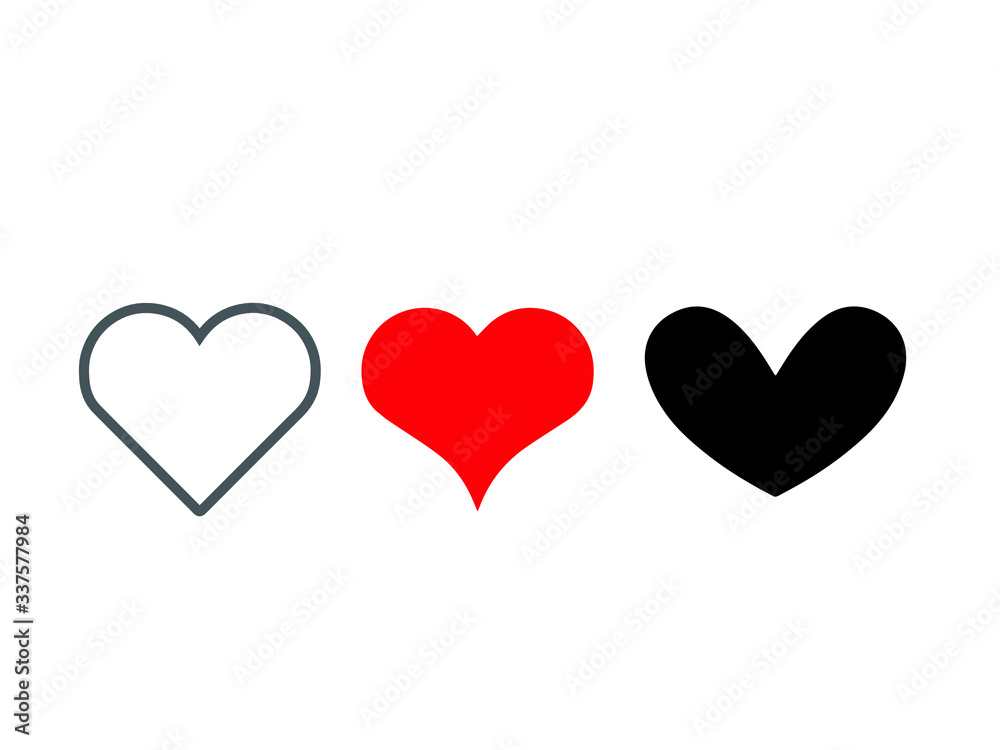 Collection of heart illustrations, Love symbol icon set, love symbol,
White background