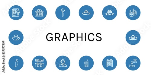 graphics simple icons set