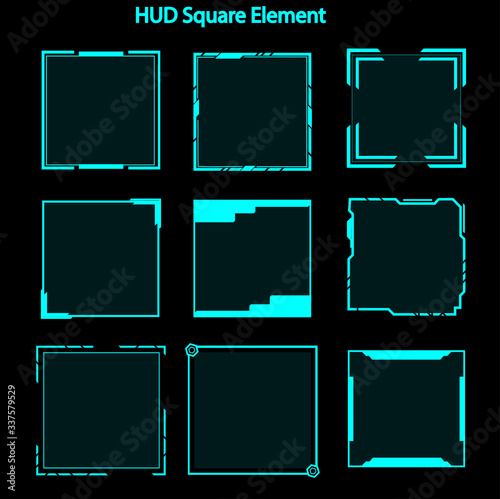 Set of hud square elements,Futuristic Sci Fi Modern User Interface Set.hud square elements,head up display,hud elements