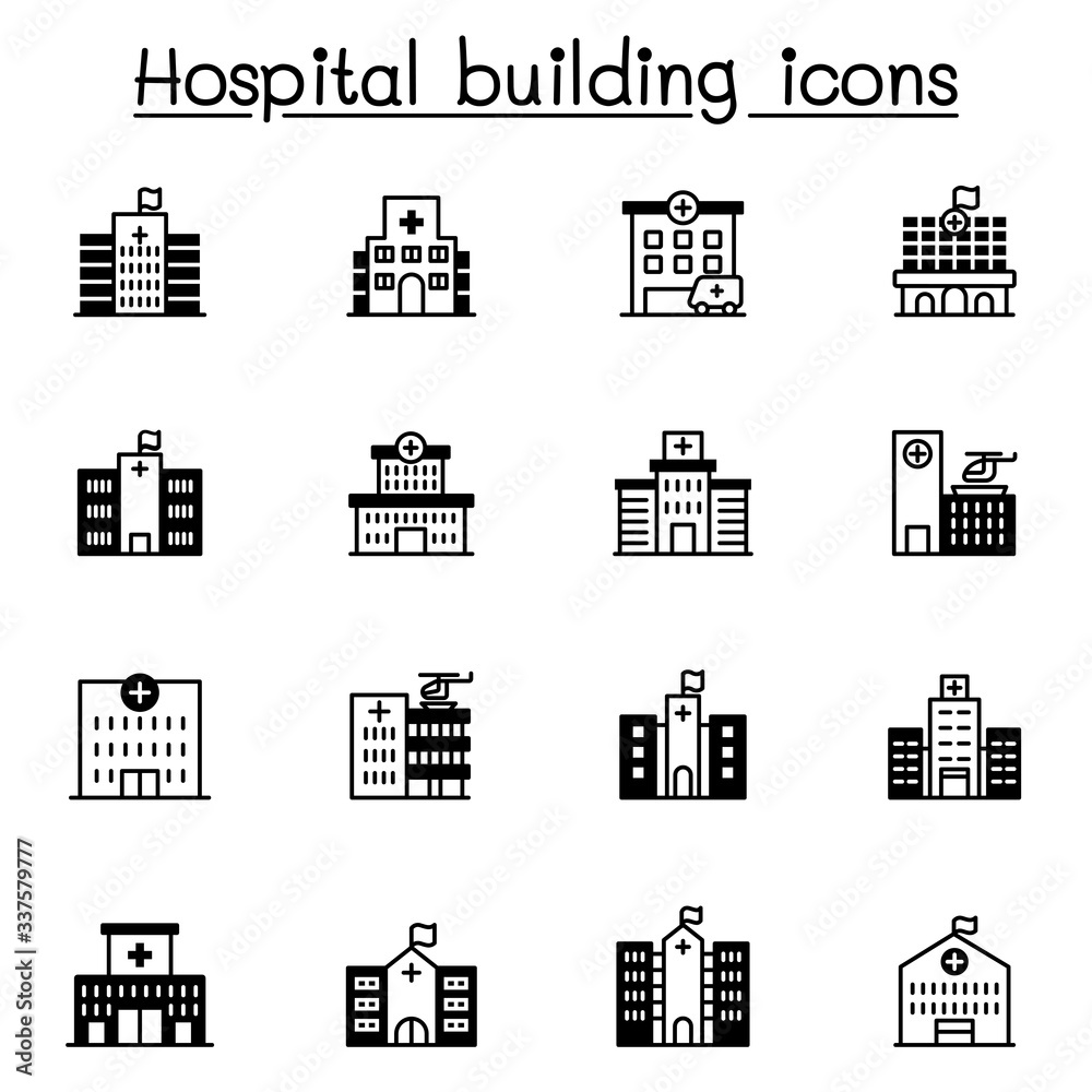 Hospital building icon set vector illustration graphic design