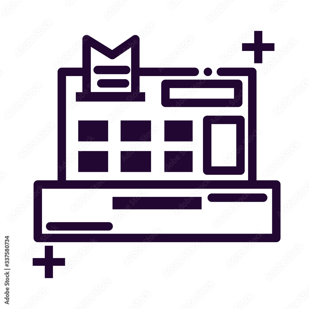 cash register line style icon cash register line style icon