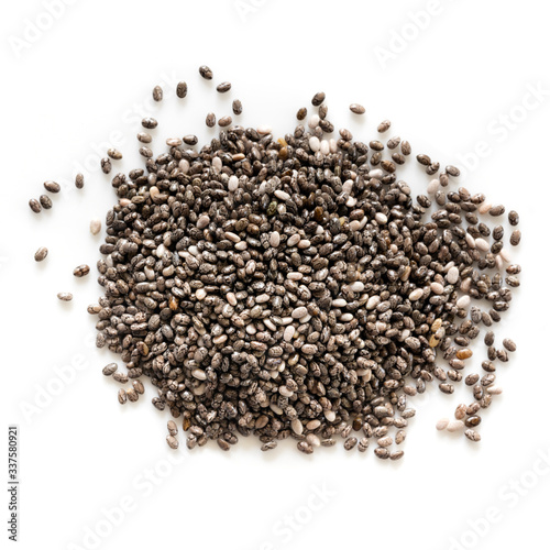 chia Seeds Pile Top View Isolated