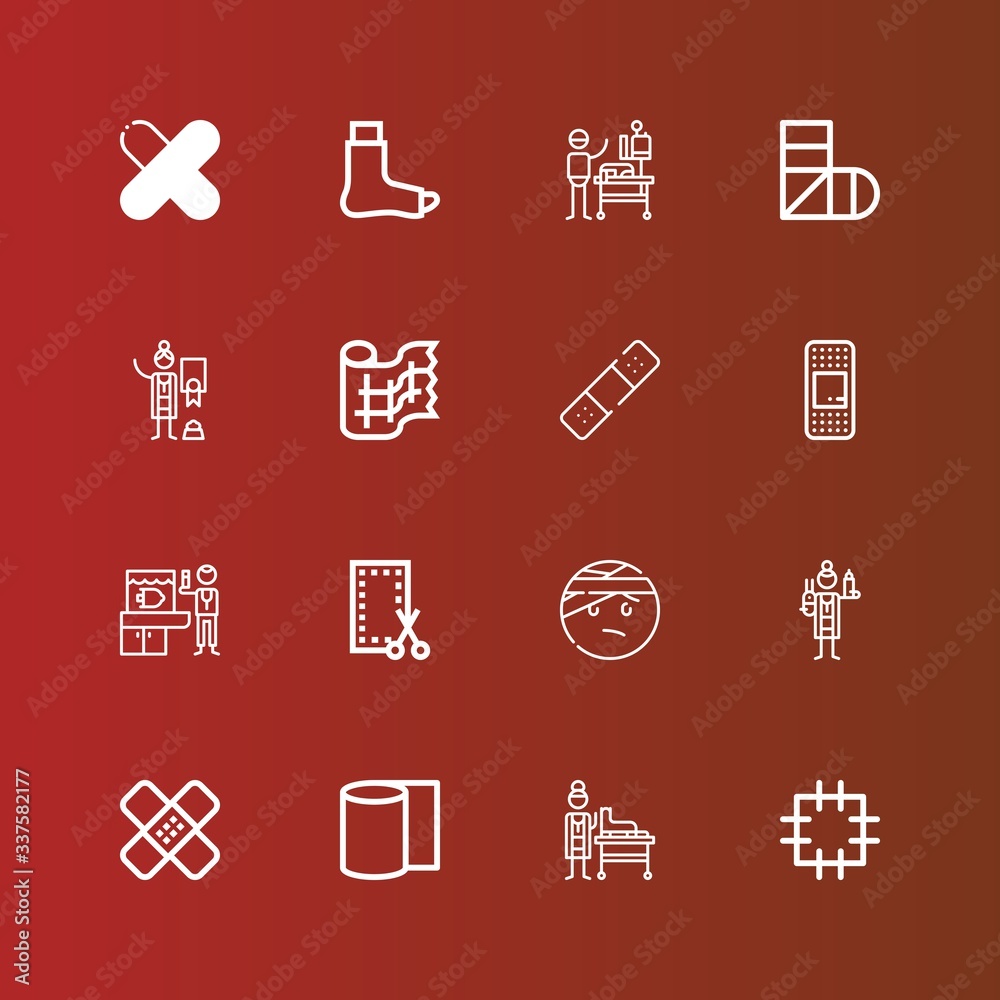 Editable 16 bandage icons for web and mobile Editable 16 bandage icons for web and mobile