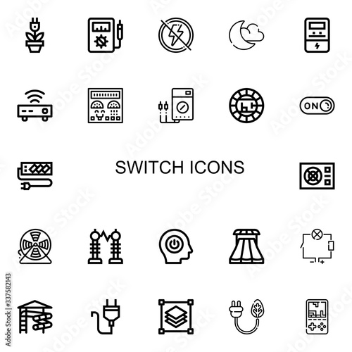 Editable 22 switch icons for web and mobile