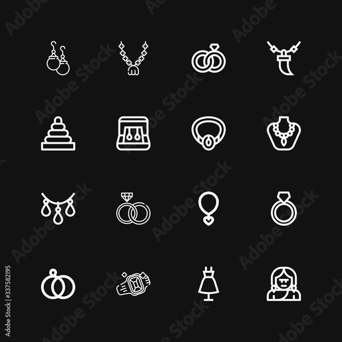 Editable 16 necklace icons for web and mobile