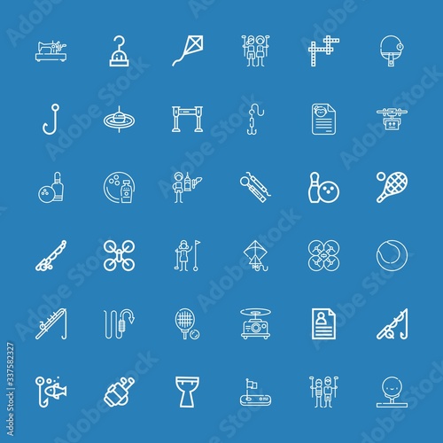 Editable 36 hobby icons for web and mobile