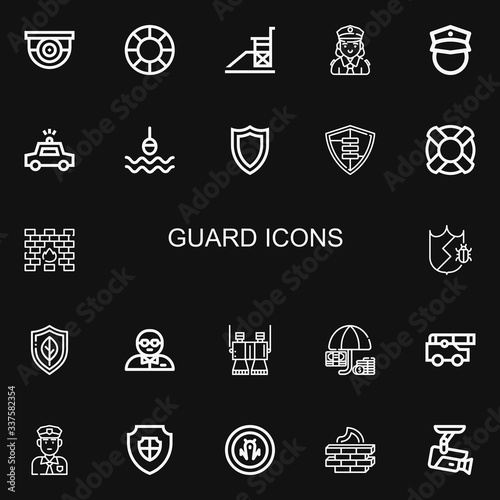 Editable 22 guard icons for web and mobile