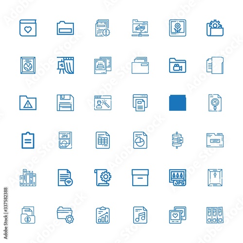Editable 36 folder icons for web and mobile