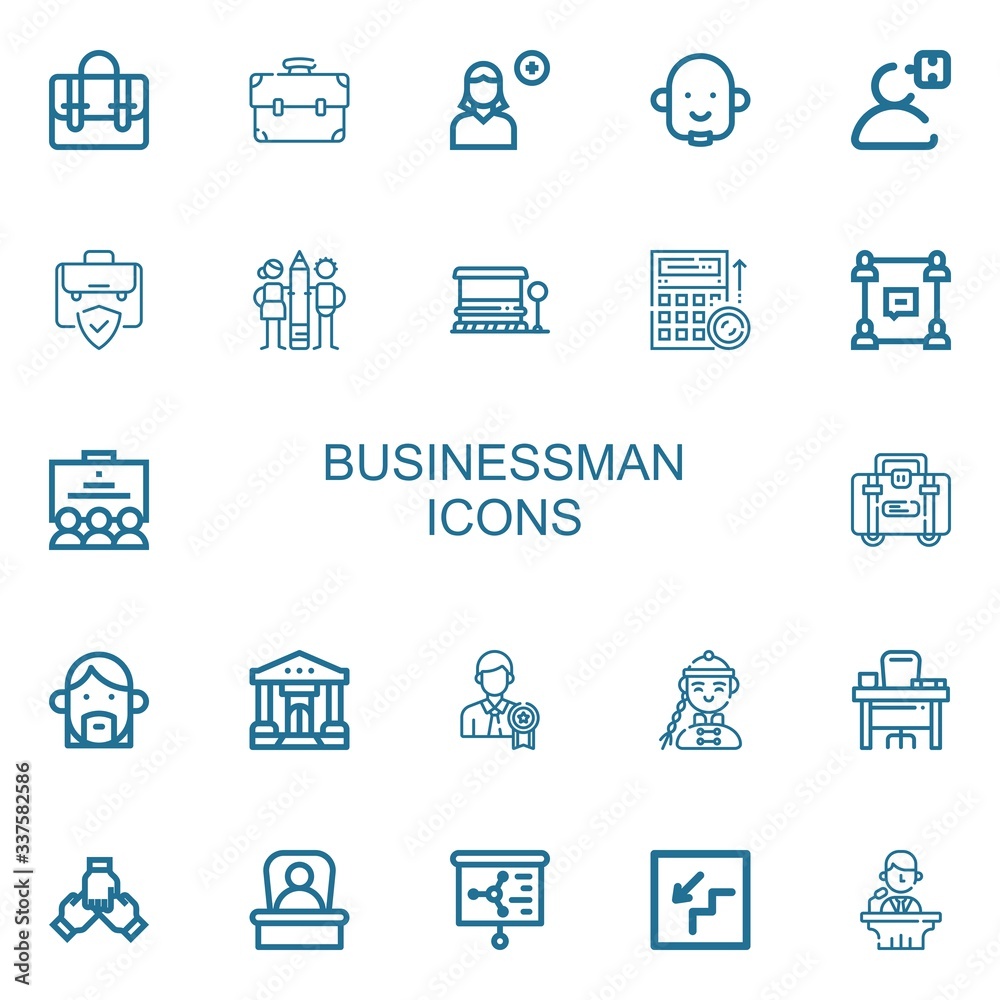 Editable 22 businessman icons for web and mobile