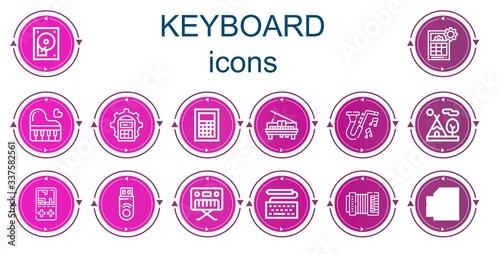 Editable 14 keyboard icons for web and mobile