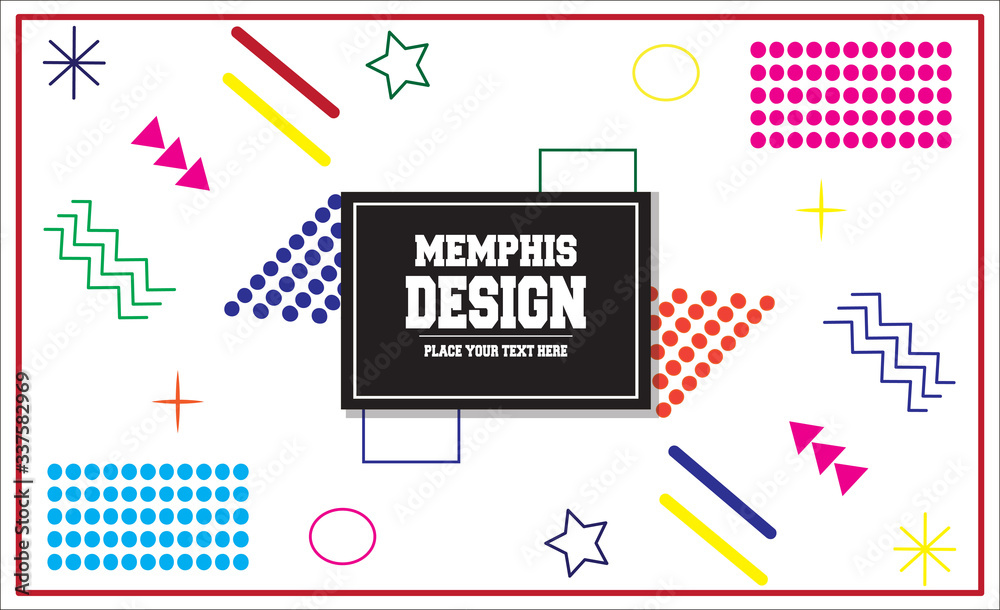 Naklejka premium Memphis Pattern Background